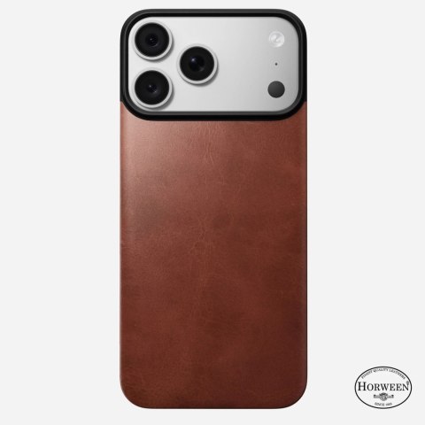 NOMAD Magnetic Leather Back - nakładka magnetyczna na iPhone 18 Pro Max / 17 Pro Max kompatybilna z MagSafe, skóra Horween (olde