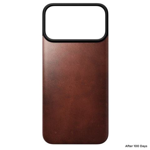 NOMAD Magnetic Leather Back - nakładka magnetyczna na iPhone 18 Pro Max / 17 Pro Max kompatybilna z MagSafe, skóra Horween (olde