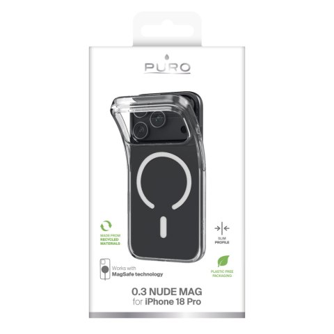 Puro 0.3 Nude Mag - etui do iPhone 18 Pro / 17 Pro kompatybilne z MagSafe (transparent)