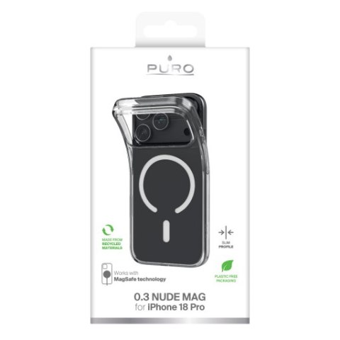 Puro 0.3 Nude Mag - etui do iPhone 18 Pro / 17 Pro kompatybilne z MagSafe (transparent)