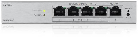 Switch Zyxel GS1200-5HP v3 5xGbE PoE+ Web