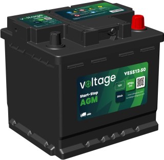 Akumulator AGM samochodowy START-STOP L1 Voltage 12 V 50 Ah 570 A VESS12-50