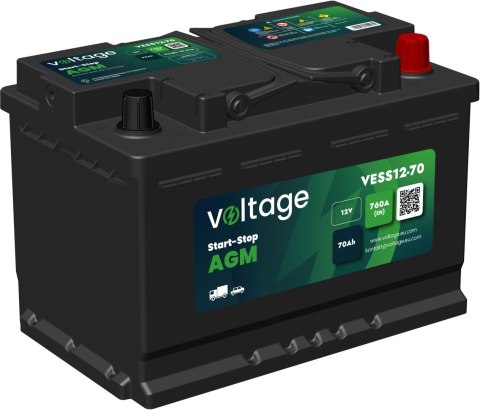 Akumulator AGM samochodowy START-STOP L3 Voltage 12 V 70 Ah 760 A VESS12-70
