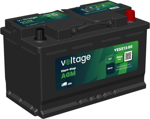 Akumulator AGM samochodowy START-STOP L4 Voltage 12 V 80 Ah 850 A VESS12-80