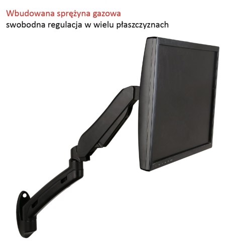 UCHWYT ŚCIENNY GAZOWY DO 1 MONITORA LED/LCD 13-27" L-12GW ART