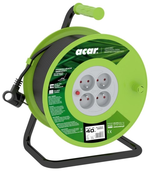 Przedł.ZWIJANY ACAR PZ-4Z/OT H05VV-F 3Gx1.5 40M Z STYK. OCHR. CZARNY M02050