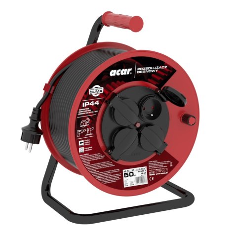 Przedł.ZWIJANY ACAR PZ-4Z/ST H05RR-F 3GX1.5 50M Z STYK. OCHR. CZARNY gumowa izolacja M01904 IP44