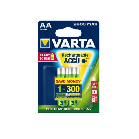 AKUMULATORY VARTA R6 2600 mAh RECHARGE ACCU POWER 2szt