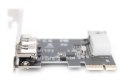 Digitus Karta (Kontroler) Firewire (400) PCI Exp., 2xZew. 1xZew.(Mini) IEEE1394a 6pin+Mini,Low Profile,VT6308P