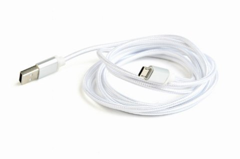 Gembird Kabel Micro USB oplot tekstylny/1.8m/srebrny