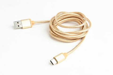 Gembird Kabel USB Typ-C oplot tekstylny/1.8m/złoty