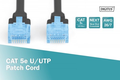 Digitus Patch cord U/UTP kat.5e PVC 1m czarny