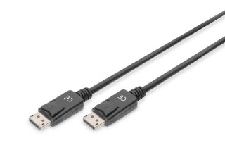 Digitus Kabel połączeniowy DisplayPort z zatrzaskami 1080p 60Hz FHD Typ DP/DP M/M 10m Czarny