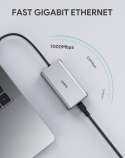 AUKEY CB-C91 aluminiowy HUB USB-C | 8w1 | RJ45 Ethernet 10/100/1000Mbps | 3xUSB 3.1 | HDMI 4k@30Hz | SD i micro SD | USB-C Power Deliv