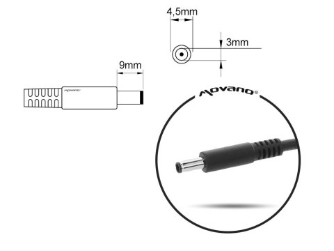 Mitsu Ładowarka/zasilacz 19.5v 3.34a (4.5x3.0 pin) - Dell 65W