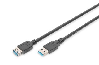 Digitus Kabel przedłużający USB 3.1 Gen.1 SuperSpeed 5Gbps Typ USB A/USB A M/Ż 3m Czarny