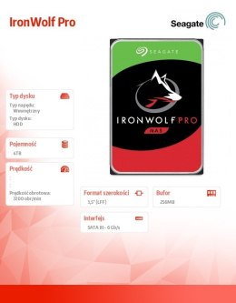 Seagate Dysk IronWolf Pro 4TB SATA ST4000NE001