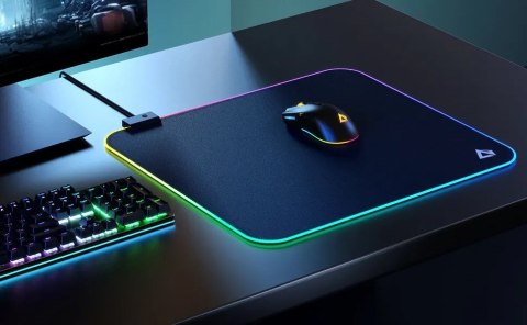 AUKEY KM-P8 RGB M gamingowa podkładka pod mysz | 450x400x4mm | wodoodporna | gumowany spód | 11 efektów świetlnych