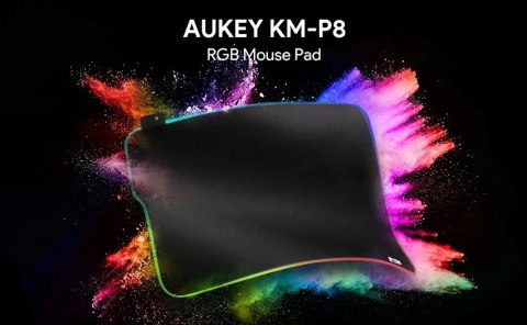 AUKEY KM-P8 RGB M gamingowa podkładka pod mysz | 450x400x4mm | wodoodporna | gumowany spód | 11 efektów świetlnych