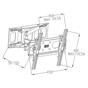 ART Uchwyt do TV LED/LCD 23-46" 35KG AR-77