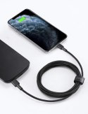 AUKEY CB-CL03 Black nylonowy kabel Lightning-USB C | USB Power Delivery USB-PD | 2m | certyfikat MFi Apple