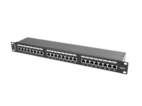 Lanberg Patch Panel 24 Port 1U Kat.6 czarny ekranowany