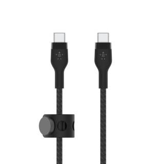 Belkin Kabel BoostCharge USB-C/USB-C silikonowy w oplocie 2m, czarny