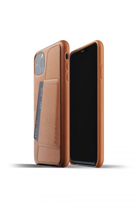 Mujjo Full Leather Wallet Case - etui skórzane do iPhone 11 Pro Max (brązowe)