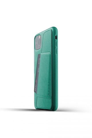 Mujjo Full Leather Wallet Case - etui skórzane do iPhone 11 Pro Max (zielone)