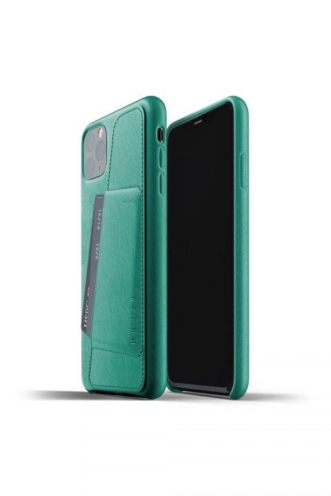 Mujjo Full Leather Wallet Case - etui skórzane do iPhone 11 Pro Max (zielone)