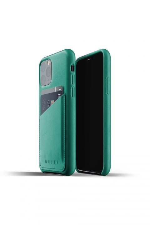 Mujjo Full Leather Wallet Case - etui skórzane do iPhone 11 Pro (zielone)