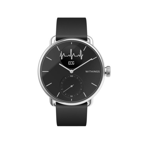 Withings Scanwatch - zegarek z funkcją EKG, pomiarem pulsu i SPO2 oraz mierzeniem aktywności fizycznej i snu (38mm, czarny)