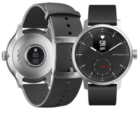 Withings Scanwatch - zegarek z funkcją EKG, pomiarem pulsu i SPO2 oraz mierzeniem aktywności fizycznej i snu (38mm, czarny)