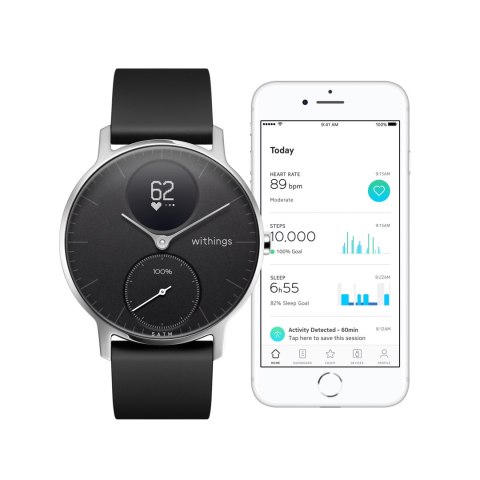 Withings Steel HR - smartwatch z pomiarem pulsu (36mm, black) [go]