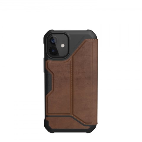 UAG Metropolis LTHR ARMR - skórzana obudowa ochronna z klapką do iPhone 12 mini (brązowa) [go]