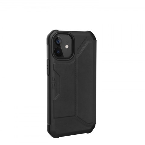 UAG Metropolis LTHR ARMR - skórzana obudowa ochronna z klapką do iPhone 12 mini (czarna) [go]