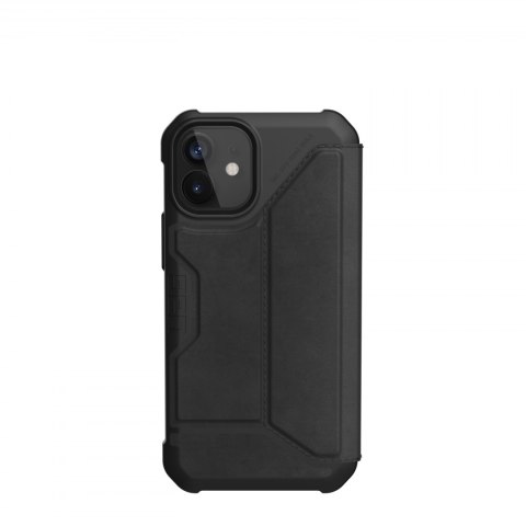 UAG Metropolis LTHR ARMR - skórzana obudowa ochronna z klapką do iPhone 12 mini (czarna) [go]