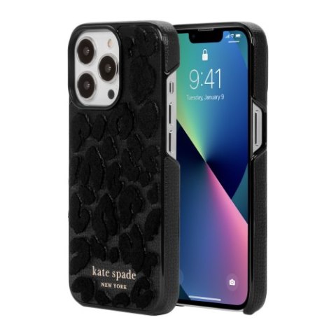 Kate Spade New York Wrap - etui ochronne do iPhone 13 Pro (Leopard Flocked Black) [go]