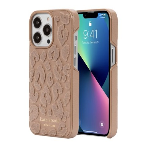 Kate Spade New York Wrap - etui ochronne do iPhone 13 Pro (Leopard Flocked Light Fawn) [go]