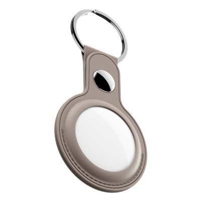 KeyBudz AirTag Keyring - skórzane etui ochronne do AirTag 2- pack (sandy beige)