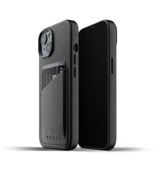 Mujjo Full Leather Wallet Case - etui skórzane do iPhone 13 (czarne)