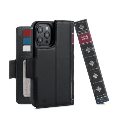 Twelve South BookBook - etui skórzane z klapką do iPhone 12/12 Pro kompatybilne MagSafe (czarne)