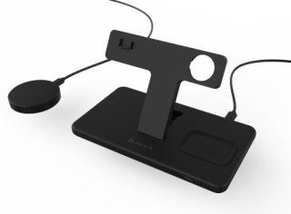 Adam Elements Omnia M3 - ładowarka bezprzewodowa do 3 urządzeń z uchwytem do Apple Watch, wspierająca ładowanie MagSafe