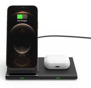 Adam Elements Omnia Q2X - bezprzewodowa stacja ładująca do 2 urządzeń (czarna)