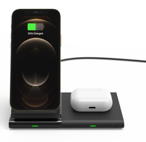 Adam Elements Omnia Q2X - bezprzewodowa stacja ładująca do 2 urządzeń (czarna)