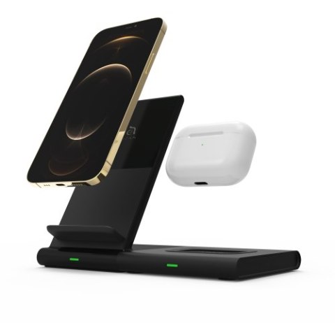 Adam Elements Omnia Q2X - bezprzewodowa stacja ładująca do 2 urządzeń (czarna)