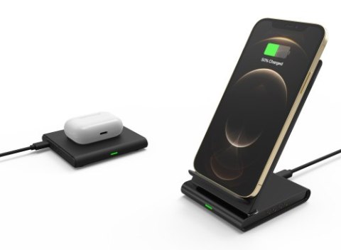 Adam Elements Omnia Q2X - bezprzewodowa stacja ładująca do 2 urządzeń (czarna)