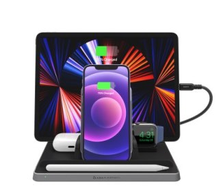 Adam Elements Omnia Q5 - bezprzewodowa stacja ładująca do 5 urządzeń (czarna)