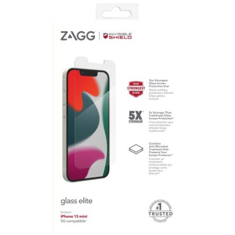 Zagg InvisibleShield Glass Elite - szkło ochronne do iPhone 13 mini [go]