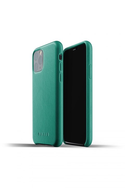 Mujjo Full Leather Case - etui skórzane do iPhone 11 Pro (zielone)